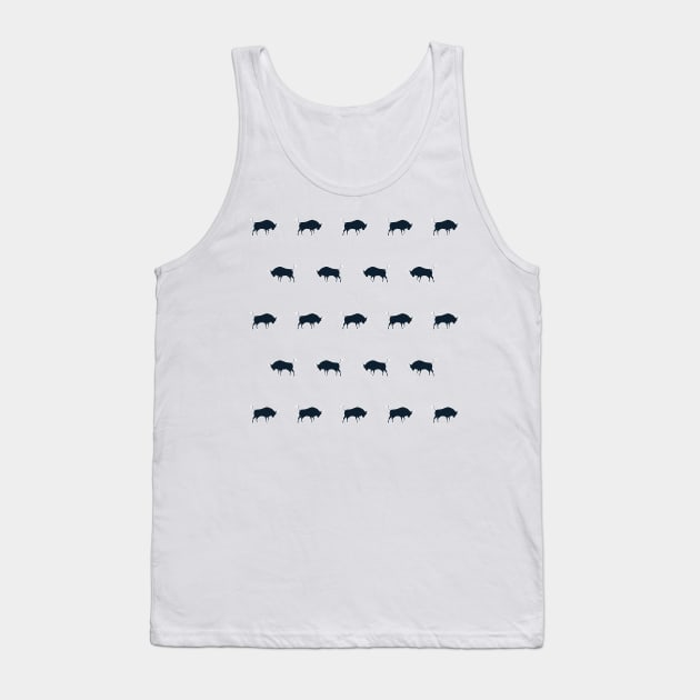 Houston | Deep Steel Blue Bull Tank Top by HalamoDesigns